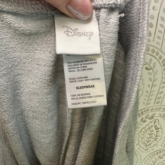 Disney Sleepwear Pants Light Grey Heather Women's Size 2X Grumpy Sleep Pants - Picture 7 of 11